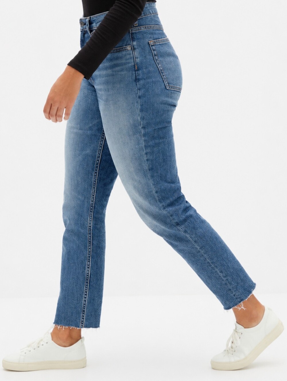 Everlane The Curvy Cheeky Jean 33R High Rise Raw Hem Ankle Jeans